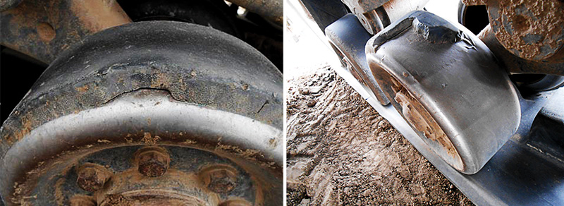 Damaged poly wheels from a competitor